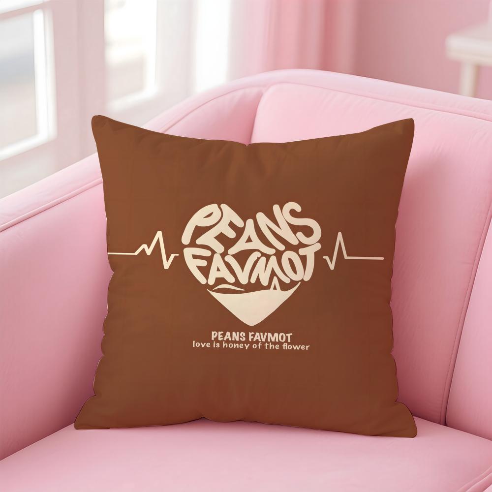 Lovely Sentence For Family Warm Hearts Cushion Cover Linen Pillowcase Cover Soft Decor for Sofa Home Room