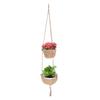 2 Tier Woven Hanging Basket, Hemp Rope Hanging Fruit Basket Flower Plants Wall Basket Single Body Multi Purpose for Living Room Bedroom, Wall Hanging