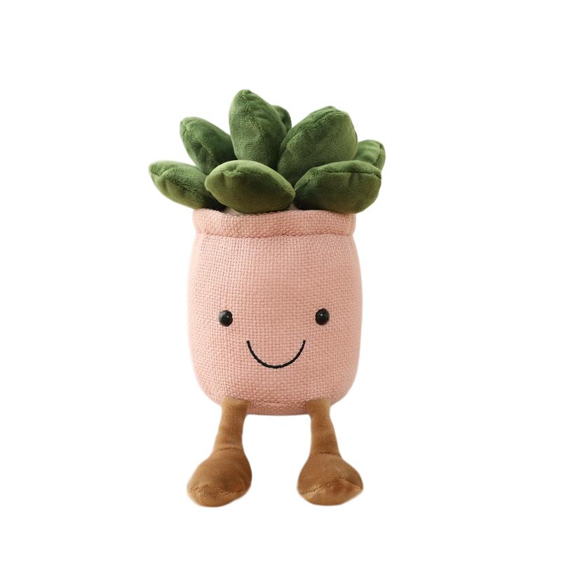 Smiling Flowerpot Flower Pot Plush Toy Stuffed Tulip Hareball Succulent Plant Mushroom Plushie Decor Gift
