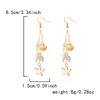 Fashion Ocean Style Shell Starfish Drop Earrings For Women Boho Enamel Seashell Conch Dangle Earrings Beach Party Jewelry