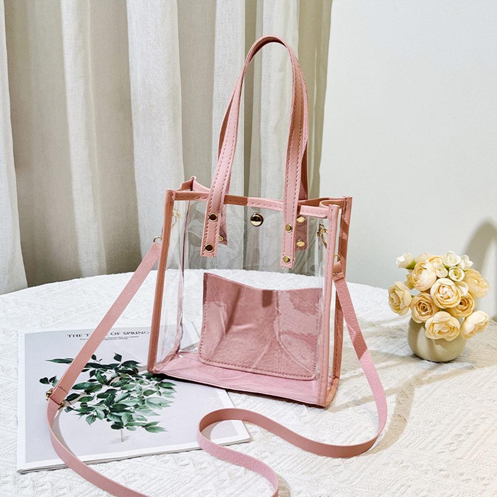 Fashion PVC Jelly Handbag Lightweight with Small Bags Transparent Jelly Bag Waterproof Shoulder Bag Women
