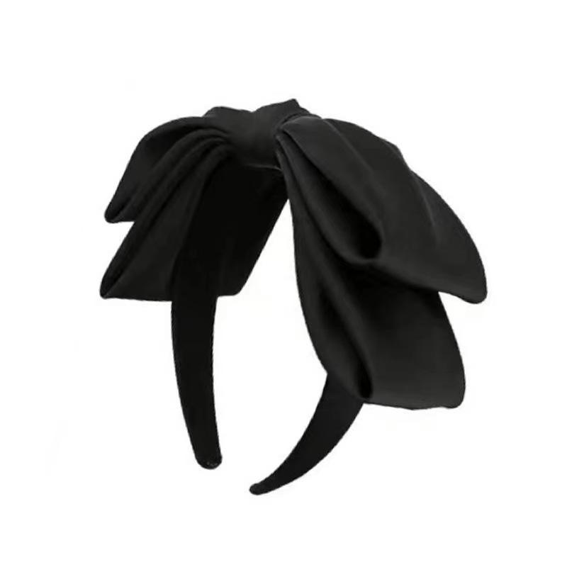 Vintage Black Big Bow Headband Beautiful Women's Wide Hairband Accessory Girls' Able Hair Hoop Bezels for Stylish Hairdo