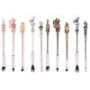 Harry Potter School Crest Eyeshadow Brush Set: 5 Midi Fox Metal-Handled Beauty Tools