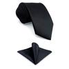 (Shlax & Wing) Shlax & Wing Herren Anzug Krawatte, Einfarbig Schwarz, Lang, Schmal, 6cm