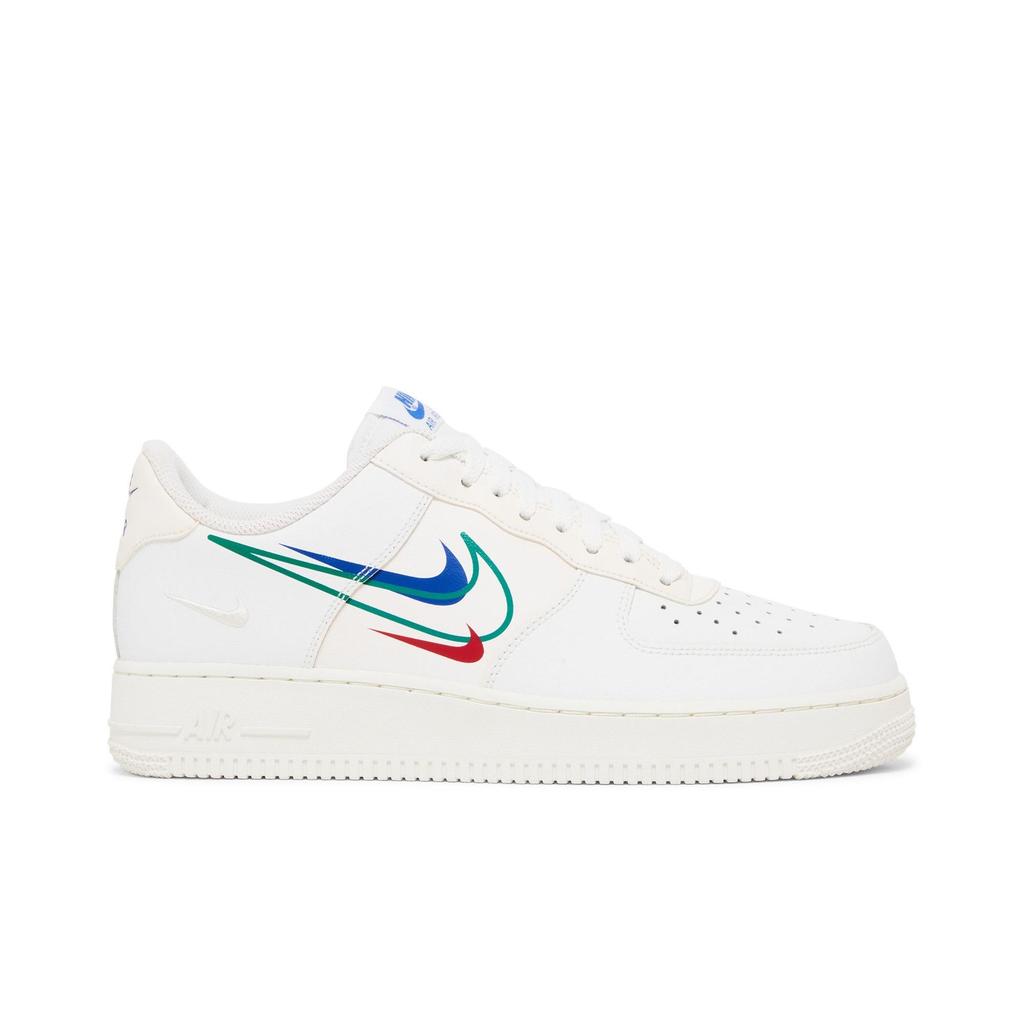 Nike Air Force 1 Low 'Multi-Swoosh' (Unisex) White / Game Royal / University Red / Green Noise Skateboard Shoes DM9096 101