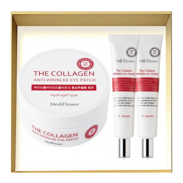 

MEDIFLOWER The Collagen Anti-Wrinkle Eye Care Set (Collagen Eye Patch 60 Sheets + Eye Cream 40ml x2) (Eye Patch 60 Sheets + Eye Cream 40ml x2)