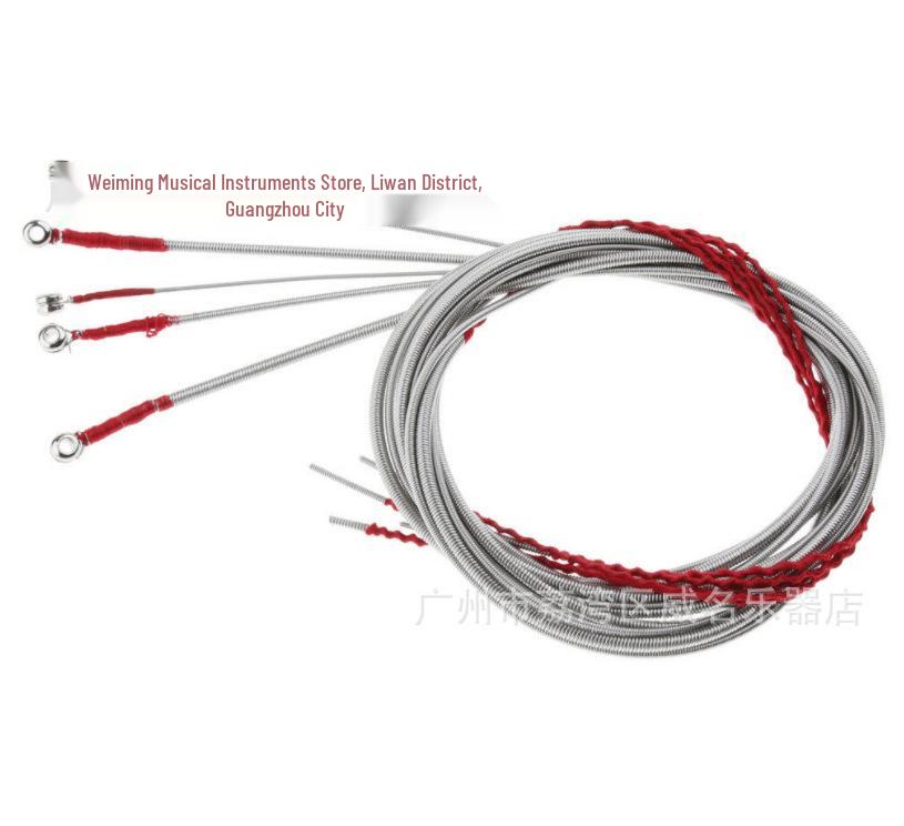 5-String Electric Bass Steel Silk Wound Strings - Red Line