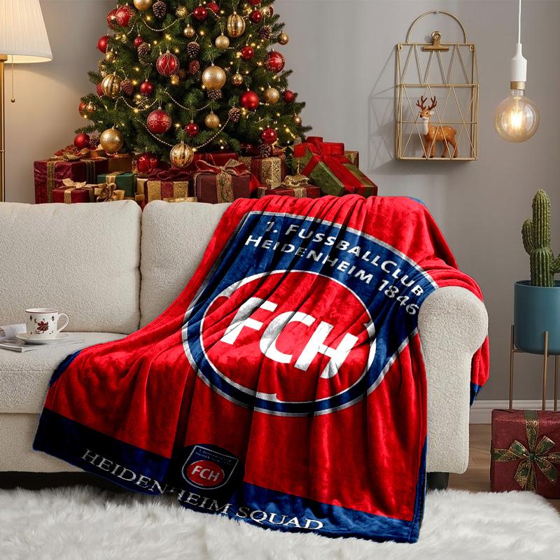 Heidenheim Squad Blanket Lightweight Ideal Bedding Blanket Perfect for Travel, Camping, Living Rooms, Offices, Sofas, Fan Christmas gift