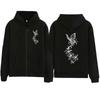 Fashion Floral Butterfly Printed Sports Zipper Hoodie Women High Quality Casual Long Sleeve Zip-up Hoodie Sweatshirts