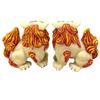 Kubakasaya Shisa Figurine, Okinawa Souvenir, Pair of Curry Shisa Figurines, Red, Horizontal, Good Luck, Feng Shui, Protection from Evil, Ryukyu
