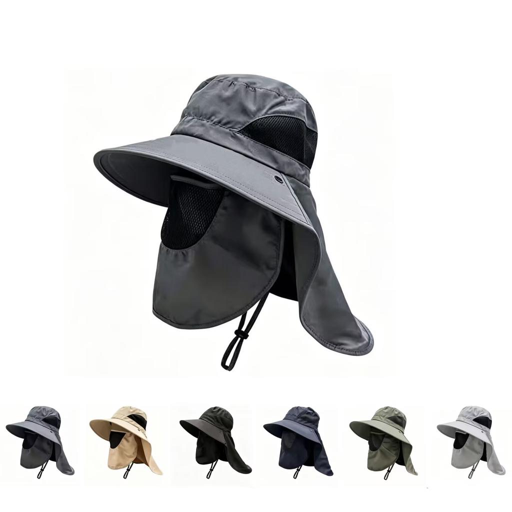 Sunscreen men's summer fishing hat face cover bucket hat UV protection sun hat outdoor sun protection hat