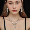 2pcs/set Crystal Bridal Necklaces Earrings Shining Necklace Earrings Set  Banquet