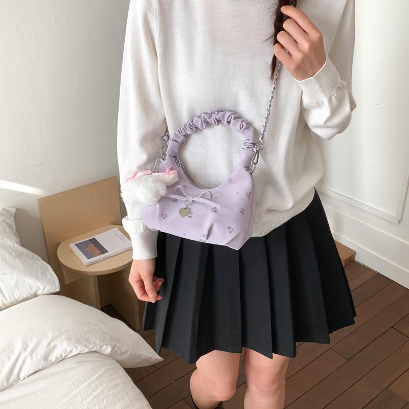Neue Koreanische Crossbody-Taschen Damen Niedliche Ballett Mode Handtasche Bequeme und Vielseitige Textur Schulter-Aufbewahrungstaschen
