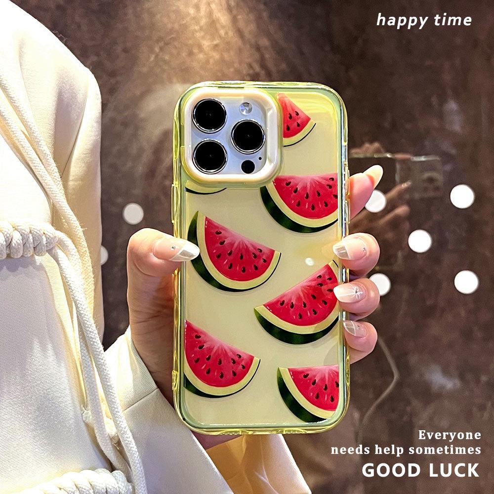 Watermelon Corrugated Jelly Shell Is Suitable for iPhone17PROMAX Mobile Phone Case, Anti-drop Apple 16 Solid Color Protective Case 15.