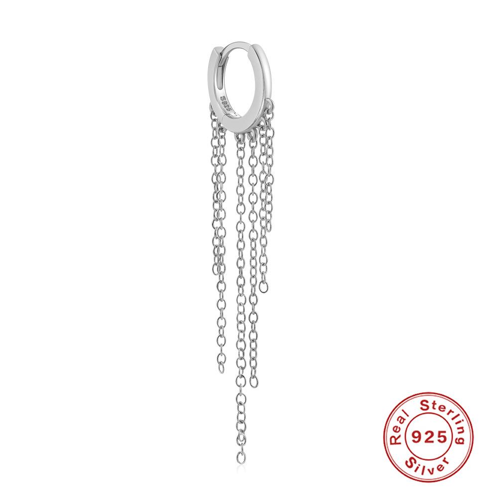 S925 Sterling Silver Classic Earrings Tassel Chain Skinny Fashion Atmospheric Design Earrings