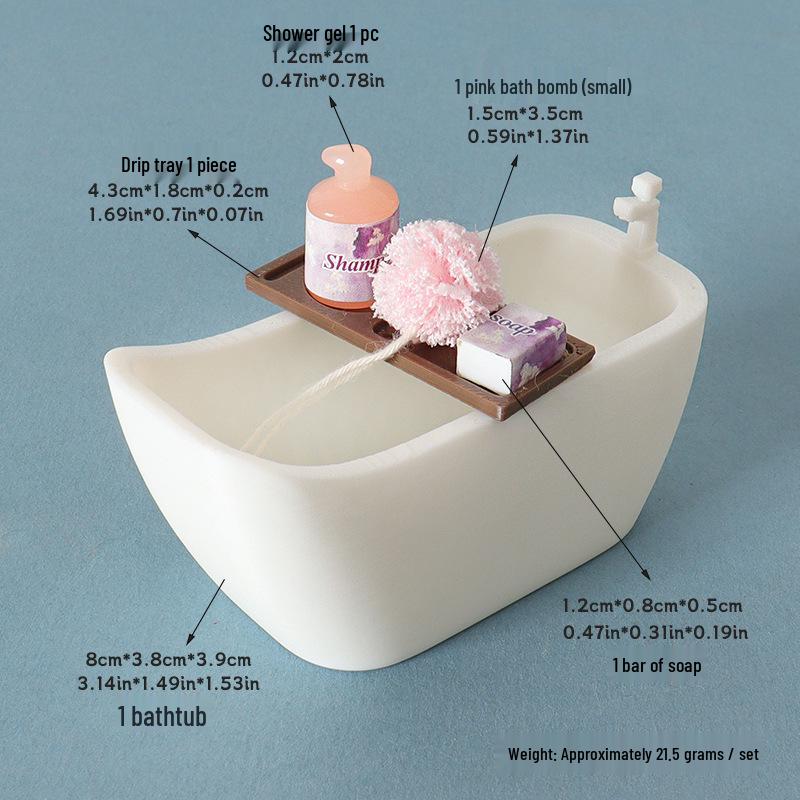 

Mini Bathtub Model Drain Board - Handmade Decoration for Bath Bombs, Soap, and Shower Gel