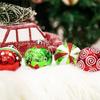 9pcs Christmas Electroplated Plastic Balls, Round Balls, Painted Christmas Balls