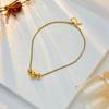 Gold Plated Triple Ball Pendant Necklace, Stainless Steel Double Snake Chain Choker, Waterproof Minimalist Jewelry for Women Gift