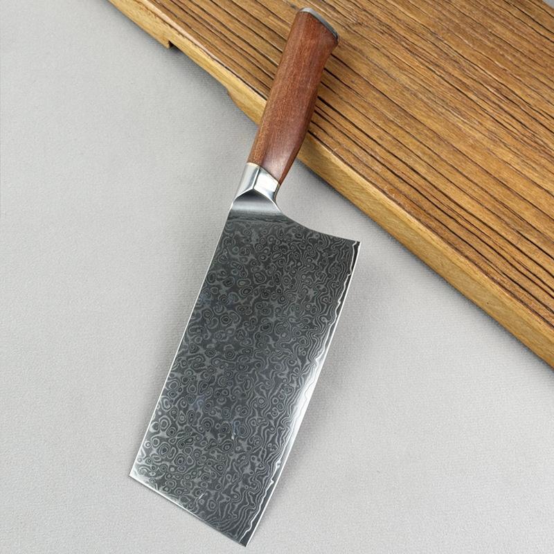 7.7 Inch Slicing Knife 67-layers Damascus Steel Blade Sharp Chef Cleaver Meat Kitchen Knives For Cutting Vegetables And Meat