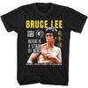 Bruce Lee bojový umělec Poražení je stav mysli Pánské tričko s krátkým rukávem Vintage styl Grafická trička