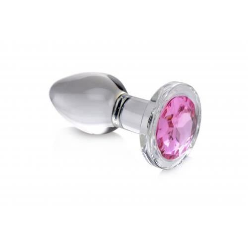 Plug anal - Booty Sparks - Large - Verre - Rose - Gemme décorative