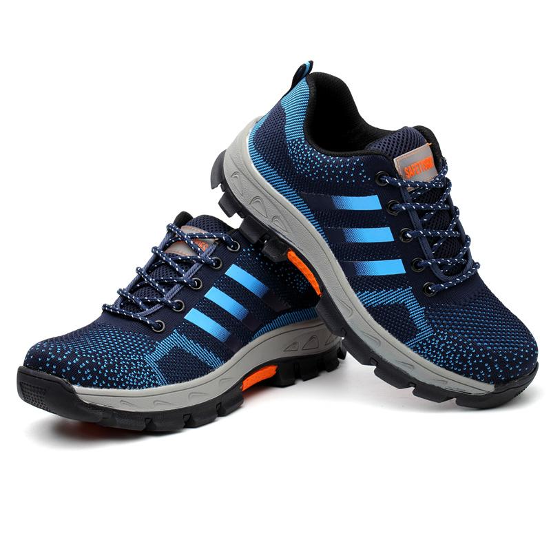 Lightweight Men Safety Shoes Steel Toe Cap Work Sneakers Men Anti-smash Anti-puncture Indestructible Shoes Protective Shoes