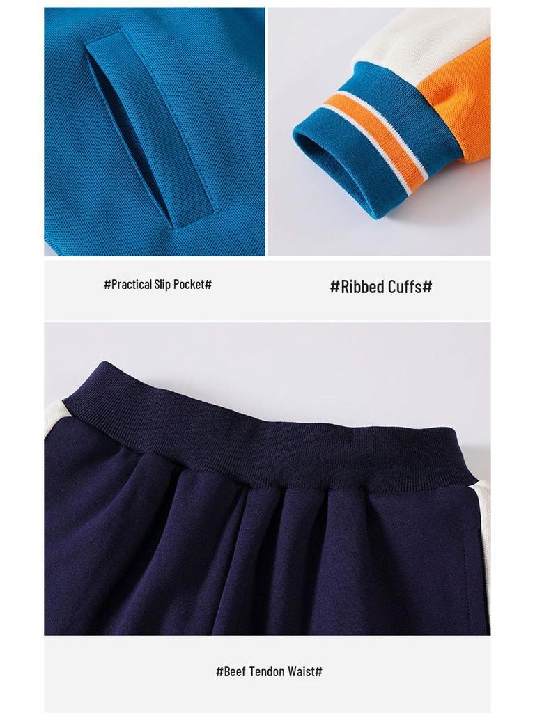 First-Grade Spring & Autumn School Uniform Set: Kindergarten Sportswear, Three-Piece