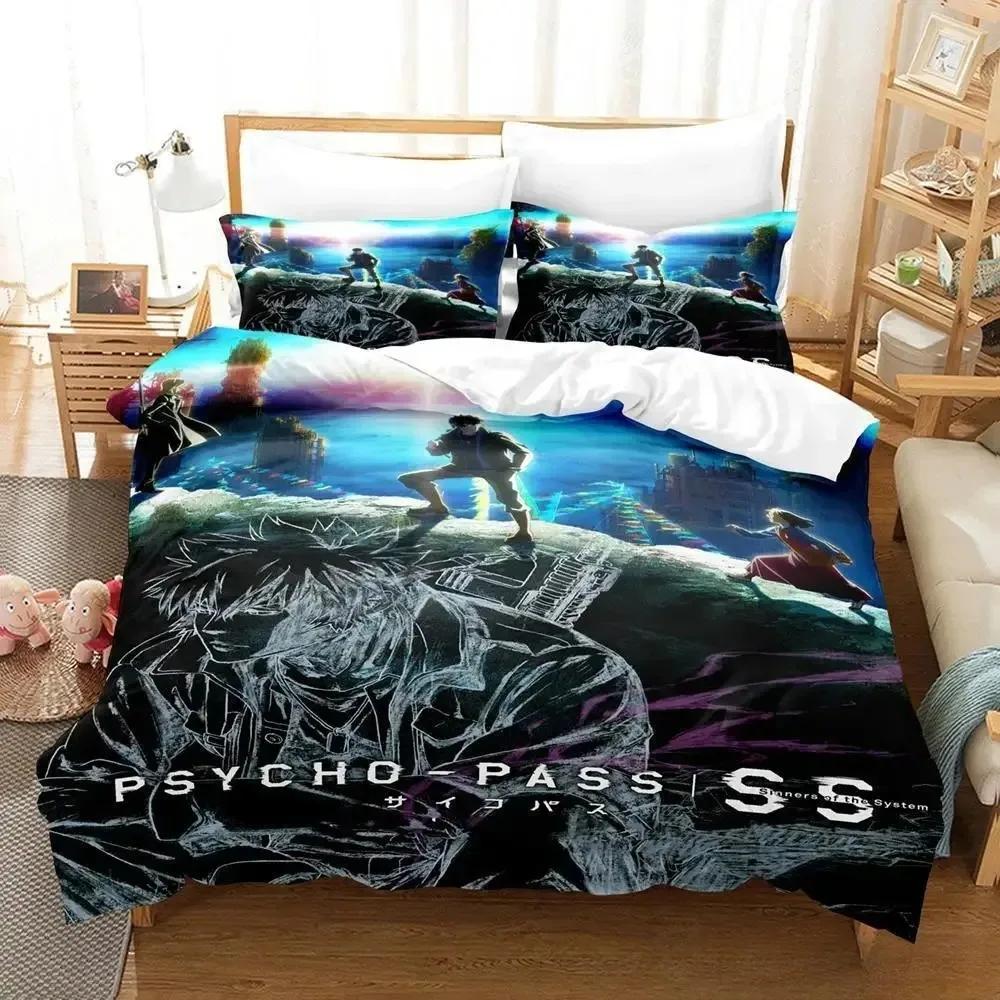 Psycho Pass New Anime Duvet Cover Pillowcase Bedding Set adult Youth Boys Single Twin Full Queen/King Size Bedroom gift