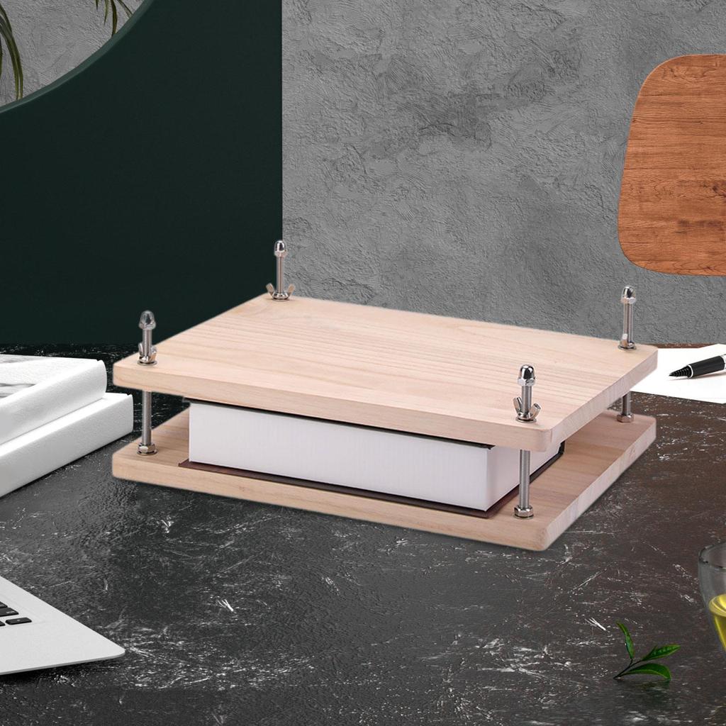 Wood Book Press Book Binding Board DIY Crafting Handmade Paper Press Bookbinding Machine Tool for Office Nonslip Enthusiasts