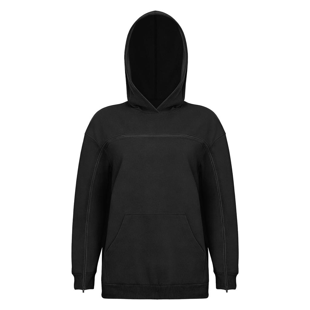 Dame Adaptiv Recovery Hættetrøje Fuld Arm Brystadgang Langærmet Fleeceforet Hætte Pullover Sweatshirt