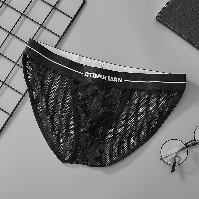 GTOPX Men's Low-Rise Mesh Ice Silk U-Convex Briefs