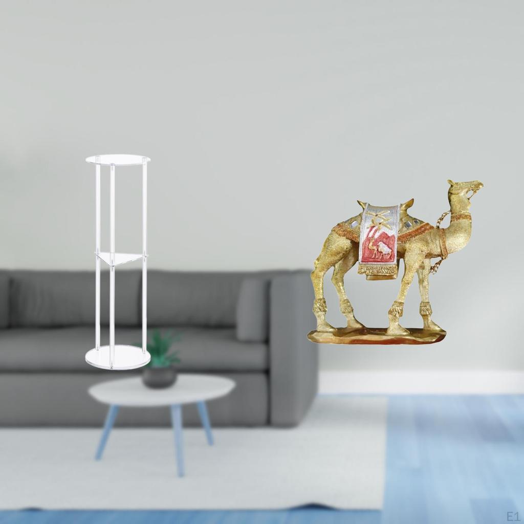 Acrylic Bedside Table with Camel Figurine Resin Animal Statue for Small Balcony Living Room Home