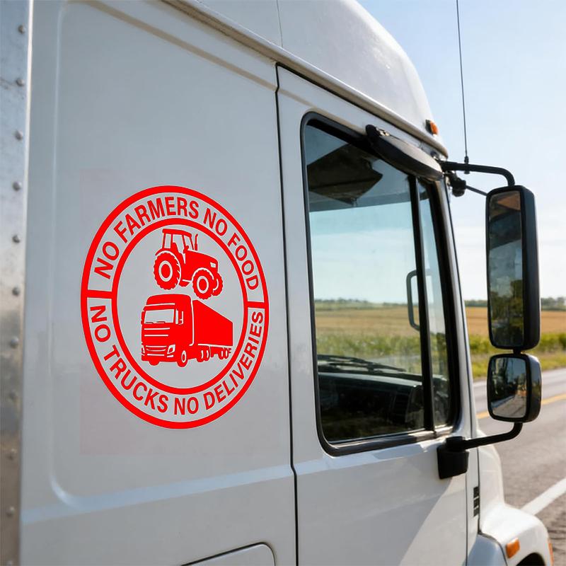 No Farmers No Food No Trucks No Deliveries Vinyl Sticker, Personalized Stickers, Heavy-Duty Weatherproof Car Sticker