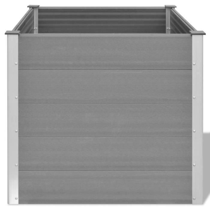 Jardinière - vidaXL - Lit surélevé de jardin - 100x100x91 cm - Gris - Composite bois-plastique