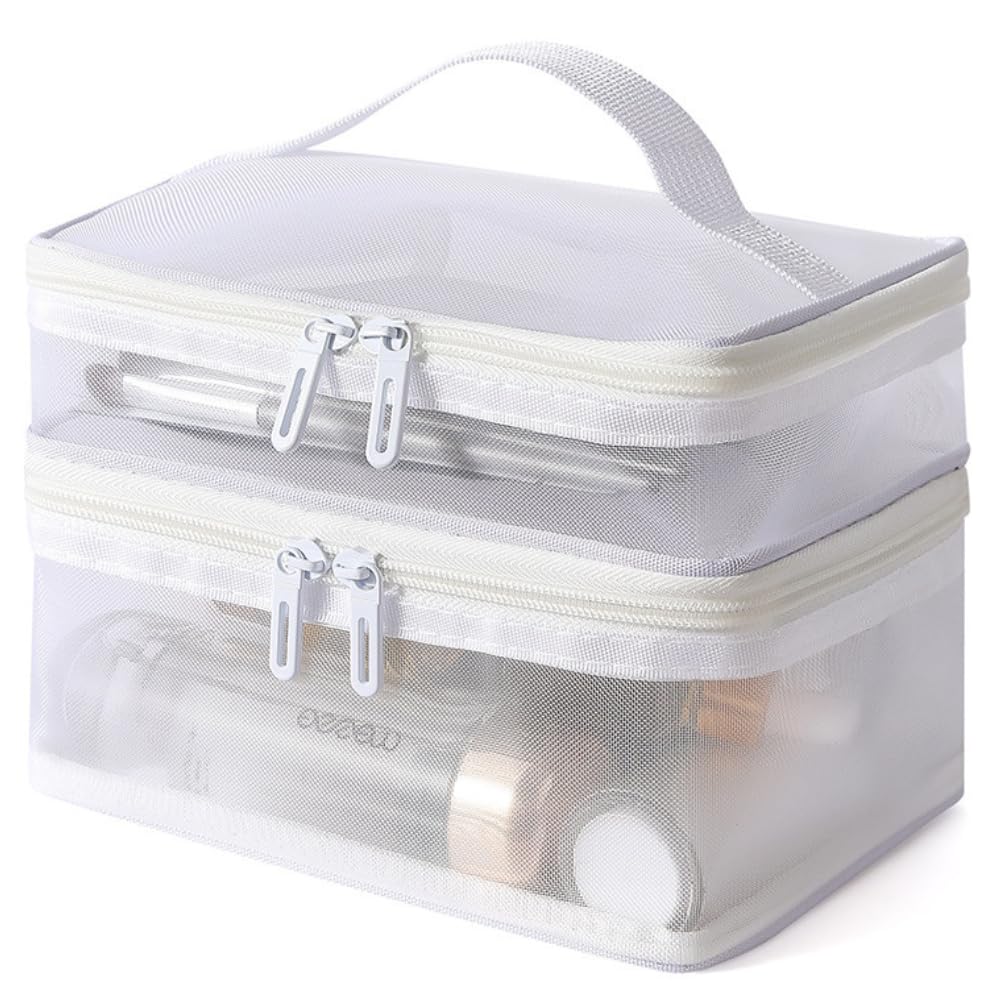 

ARESACHI Косметичка для макияжа, большая вместимость, косметичка, косметичка, коробка, (белый) белый