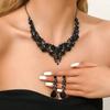 Bridal Rhinestone Crystal Necklace Earrings Set Ladies Ball Banquet Dress Set Luxury