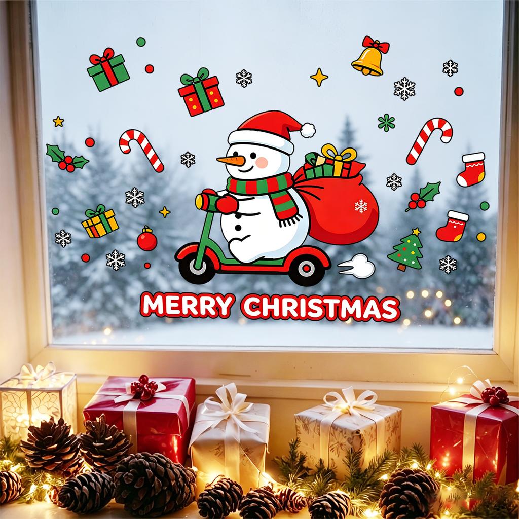 3D Illusion Santa Claus Wall Sticker Self Adhesive Removable No Damage Living Room Bedroom Decor