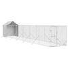 VidaXL Outdoor Dog Kennel with Silver Roof 2x14x2.5 M 3190477