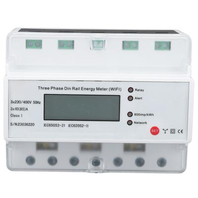 Medidor de Eletricidade Inteligente 3 Fases 4 Fios 4G Tipo Trilho Multifuncional para App Tuya