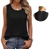 Women Sleeveless Tank Top Casual Loose Fit Crew Neck Basic Shirt Soft Lightweight Summer Blouse for Daily Wear