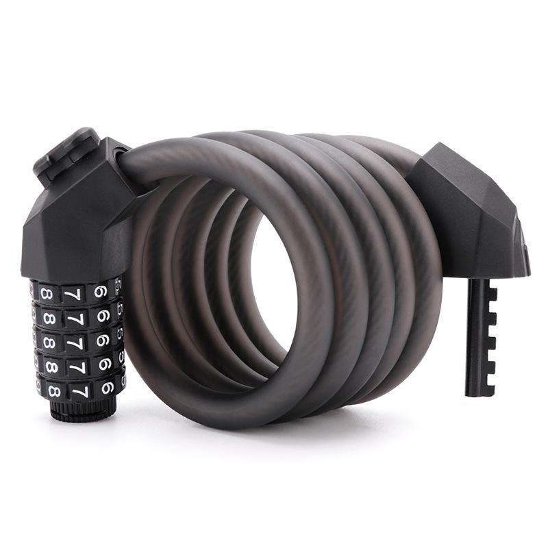 Five-Digit Cross-Border Anti-Theft Bicycle Lock with Thickened Steel Cable and Bracket