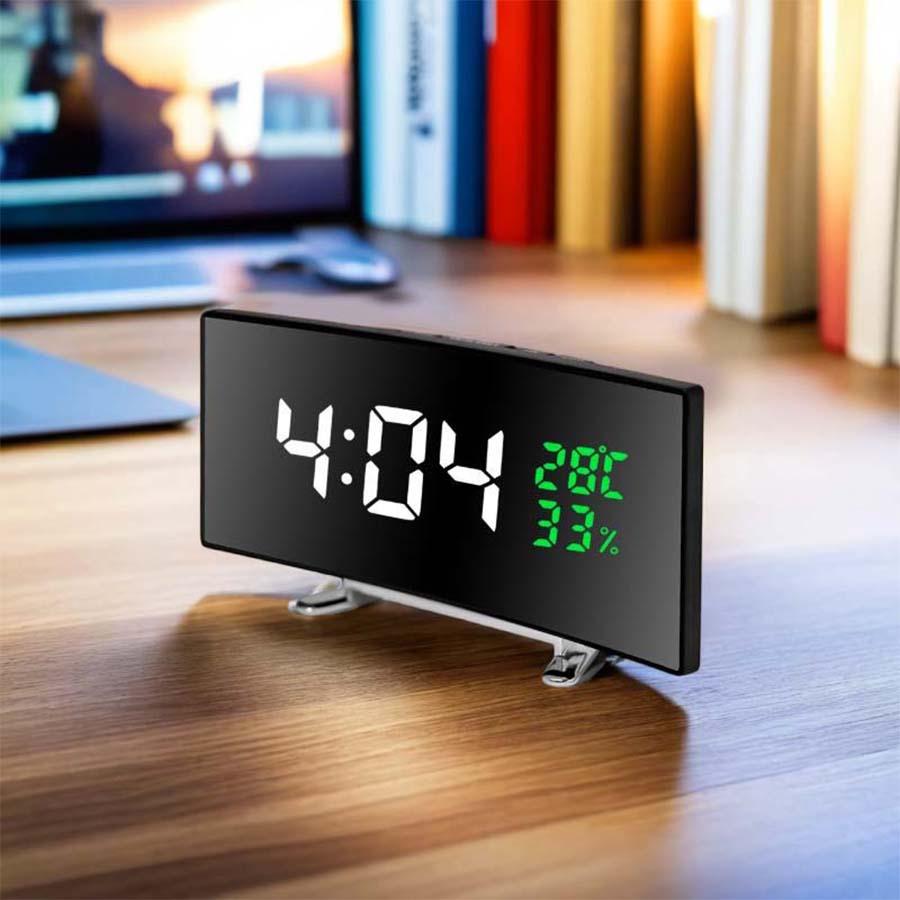 LED Alarm Clock with Temperature and Humidity Display Modern Simple Design
