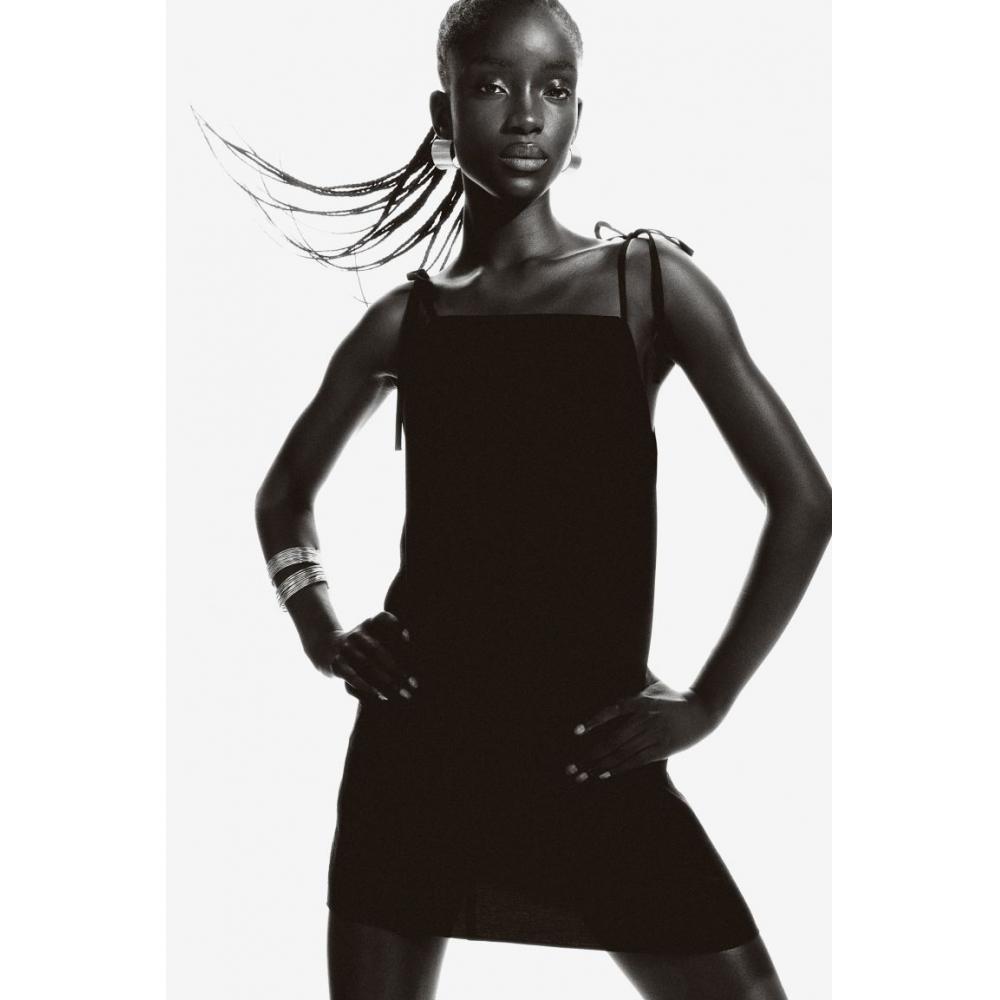 

H M Tie Strap Dress Black