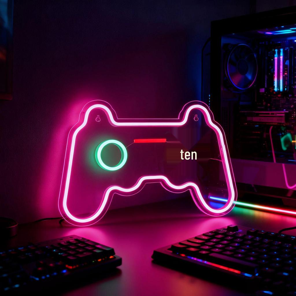 Neon Oyun Konsolu Taç Ayı Pençesi LED Işık – Dekoratif İnternet Ünlüsü Ortam Işığı