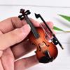 1 rinkinys išskirtinė mini smuiko gitara su muzikos instrumento dėklu Geriausia dovana miniatiūrinis medinis ornamentas lėlių namelis „pasidaryk pats“ vaikams žaislų modelis