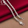 925 Sterling Silver Twisted Necklace Fashionable Wedding Jewelry