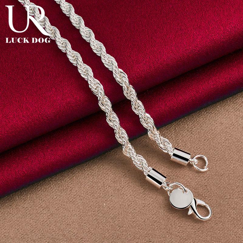 925 Sterling Silver Twisted Necklace Fashionable Wedding Jewelry