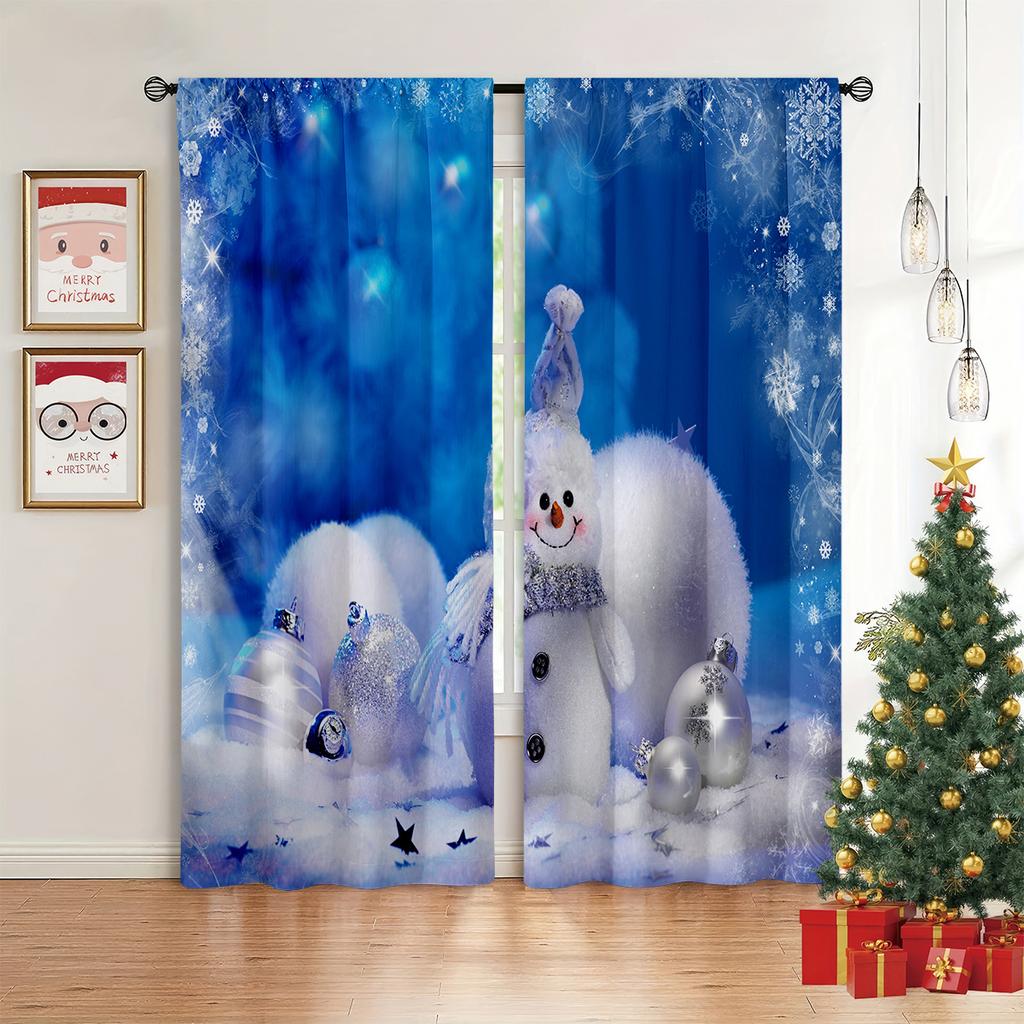 The latest bedroom curtains with Christmas theme in 2024 are suitable for Christmas home decoration.