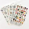 Office School Supplies Fresh Watercolor Style Stickers Travel Diary Photo Album 6 Pieces Gift Kawai Stationery Cute Lovely