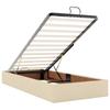 Ottoman Bed with Mattress and LED Cream 90 X 200 Cm Fabric